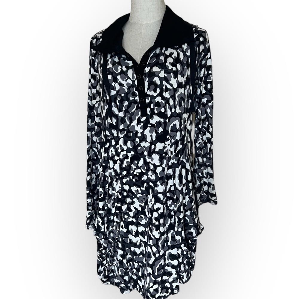 Kensie French Terry Long Sleeve Dress w/ Pockets